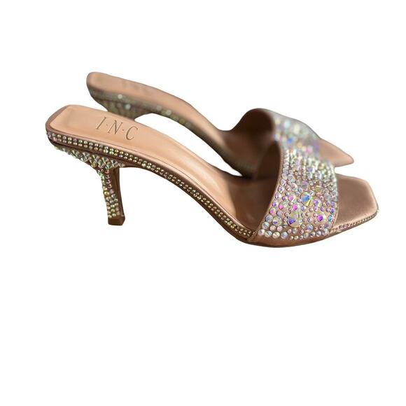 RHINESTONE NUDE‎ KITTEN HEELS INC SANDALS SZ. 8.5 - Picture 8 of 8